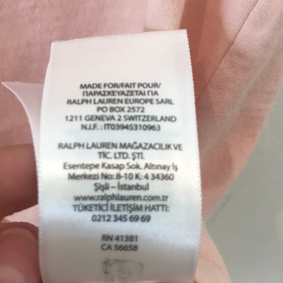 Coral pink Polo Ralph Lauran tshirt with blue logo - Picture 4 of 4